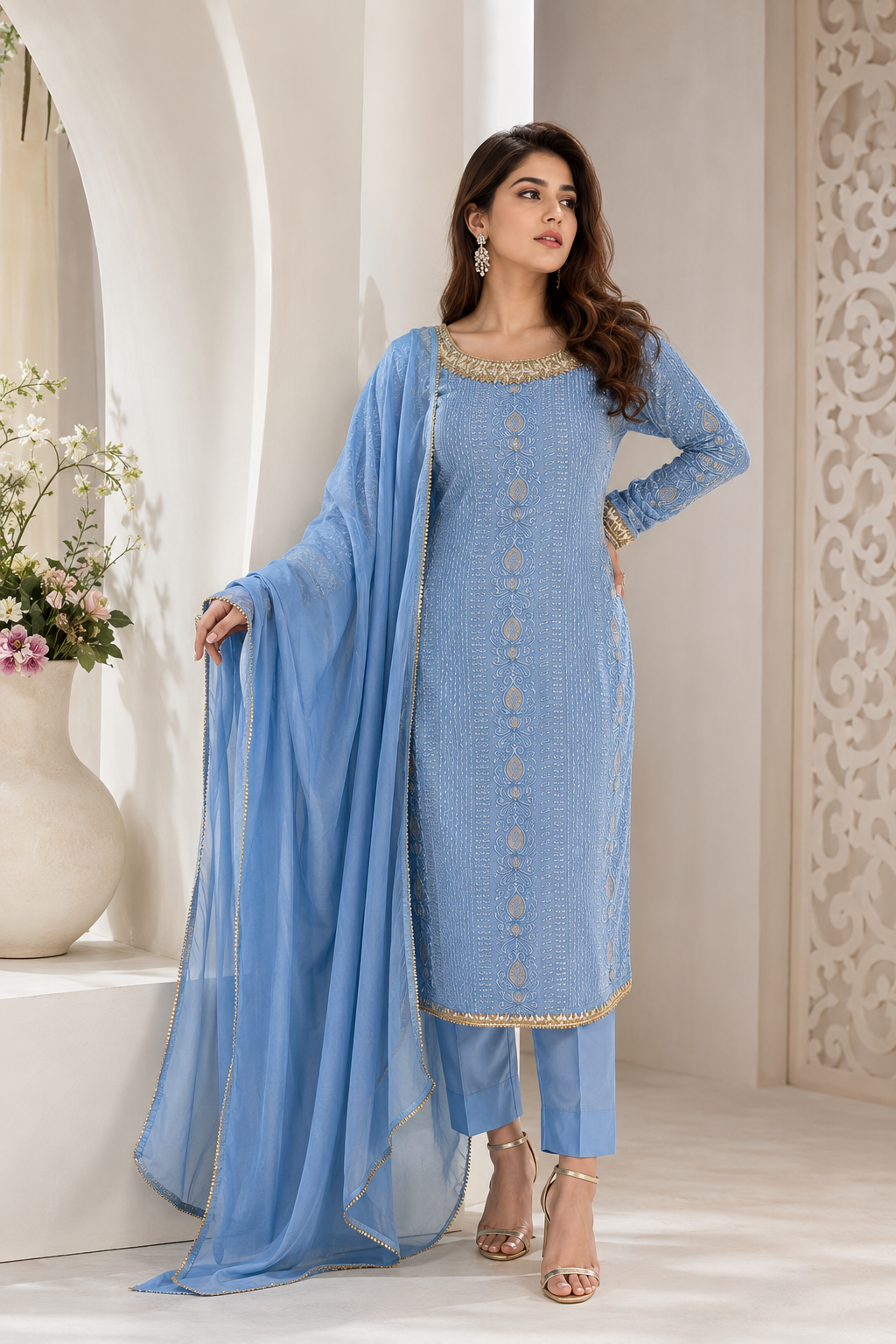 Elegant Embroidered Designer Suit Set | Luxury Party & Festive Wear for Women