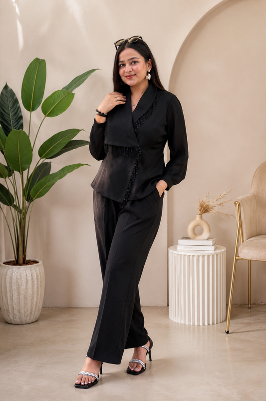Women's Designer Blazer Style Co-Ord Set Formal Casual Party Wear