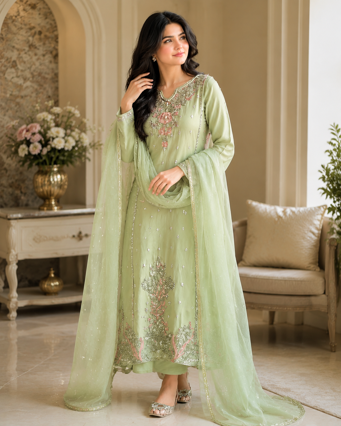 Women's Premium Embroidered Kurta Set with Elegant Dupatta for Festive Wear