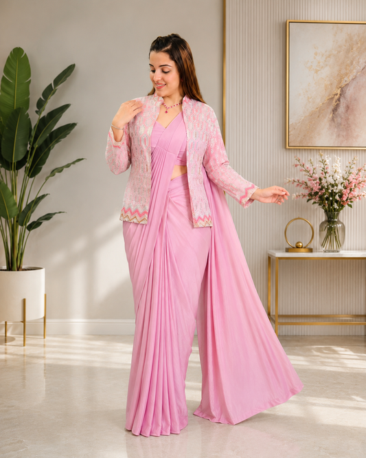 Women's Premium Ready-to-Wear Saree Designer Jacket Ethnic Party Wear