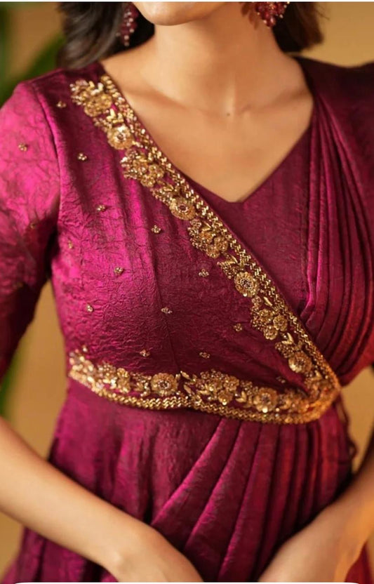 Women's Designer Ready-to-Wear Saree Gown Festive Party Ethnic Outfit
