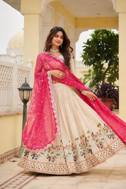 Women’s Designer Embroidered Lehenga Choli Set with Dupatta for Festive Occasions & Party Wear