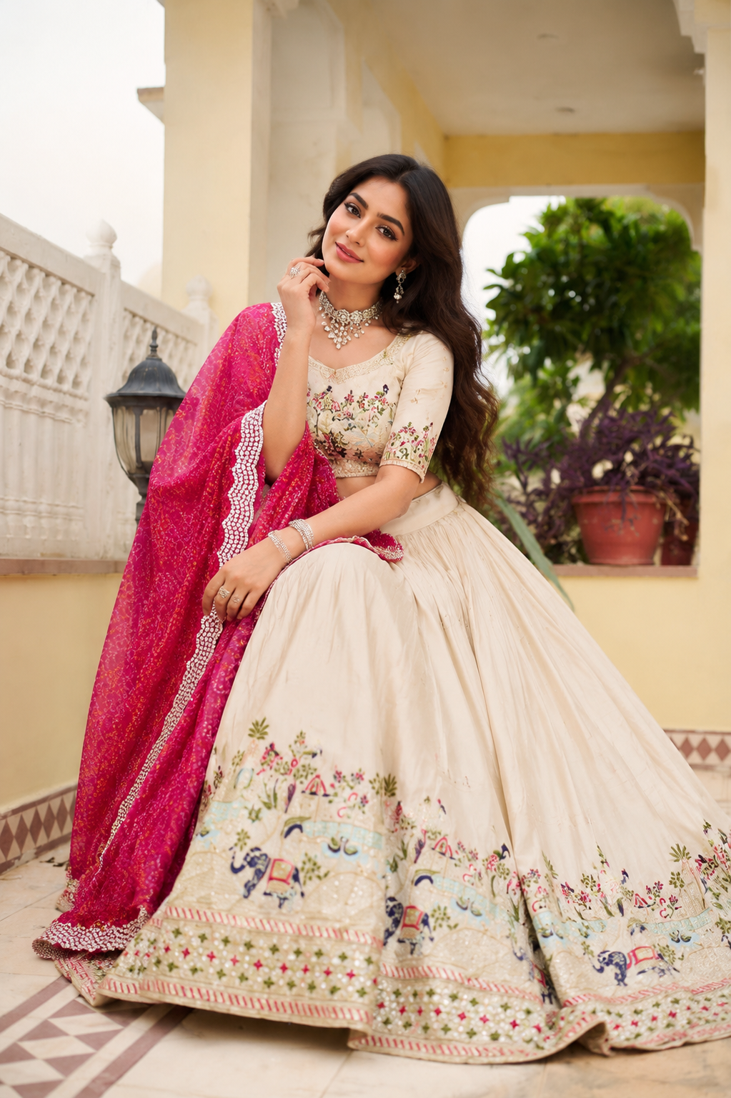 Women’s Designer Embroidered Lehenga Choli Set with Dupatta for Festive Occasions & Party Wear