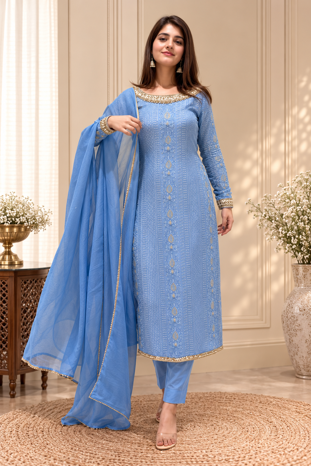 Elegant Embroidered Designer Suit Set | Luxury Party & Festive Wear for Women