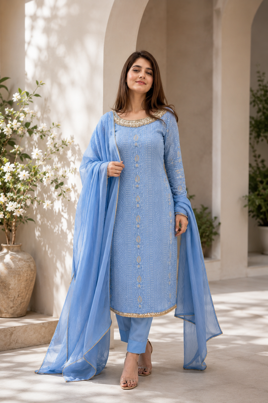 Elegant Embroidered Designer Suit Set | Luxury Party & Festive Wear for Women