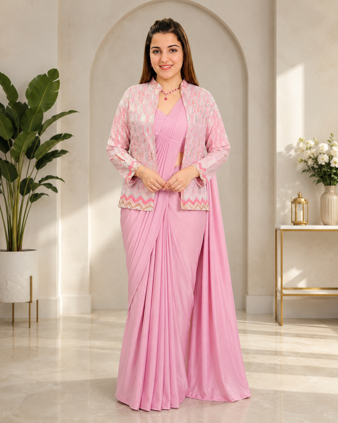 Women's Premium Ready-to-Wear Saree Designer Jacket Ethnic Party Wear