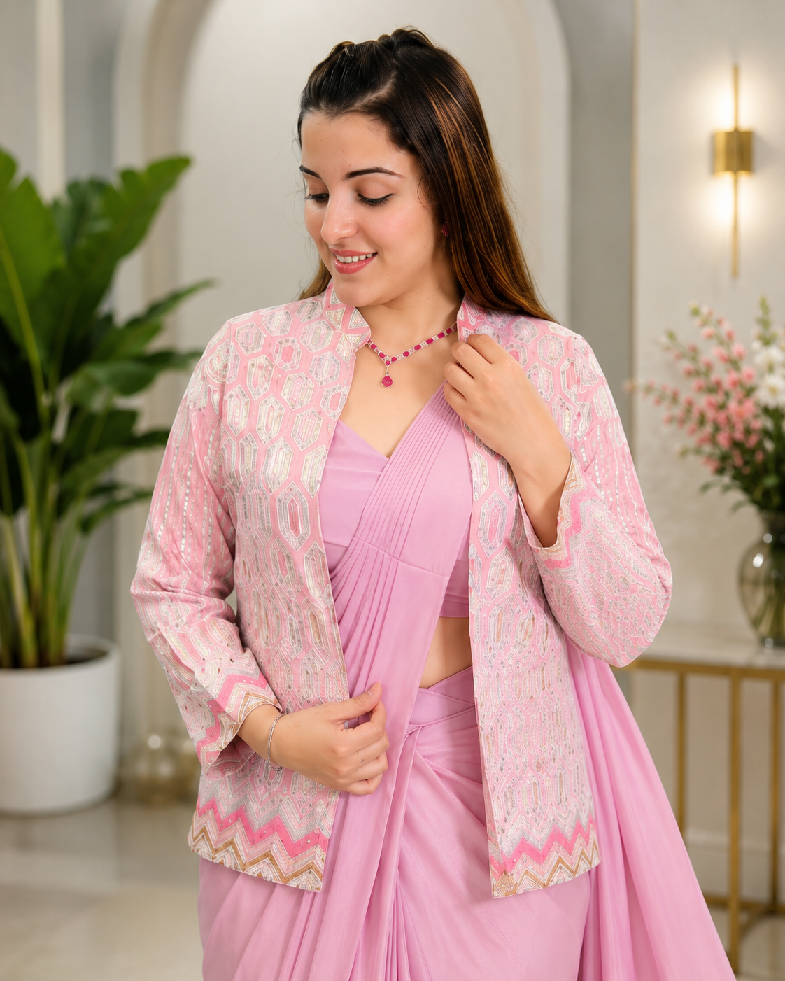 Women's Premium Ready-to-Wear Saree Designer Jacket Ethnic Party Wear