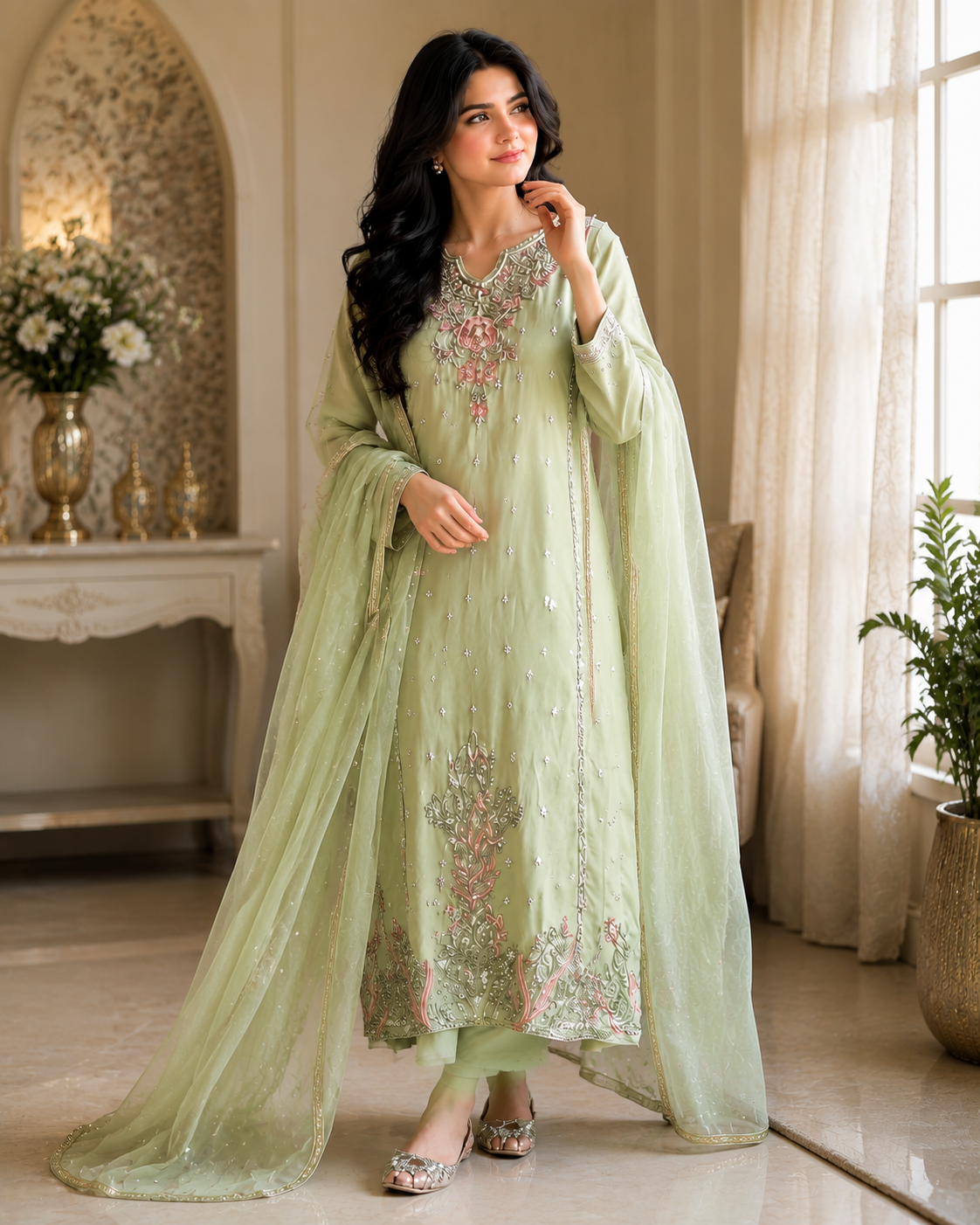 Women's Premium Embroidered Kurta Set with Elegant Dupatta for Festive Wear
