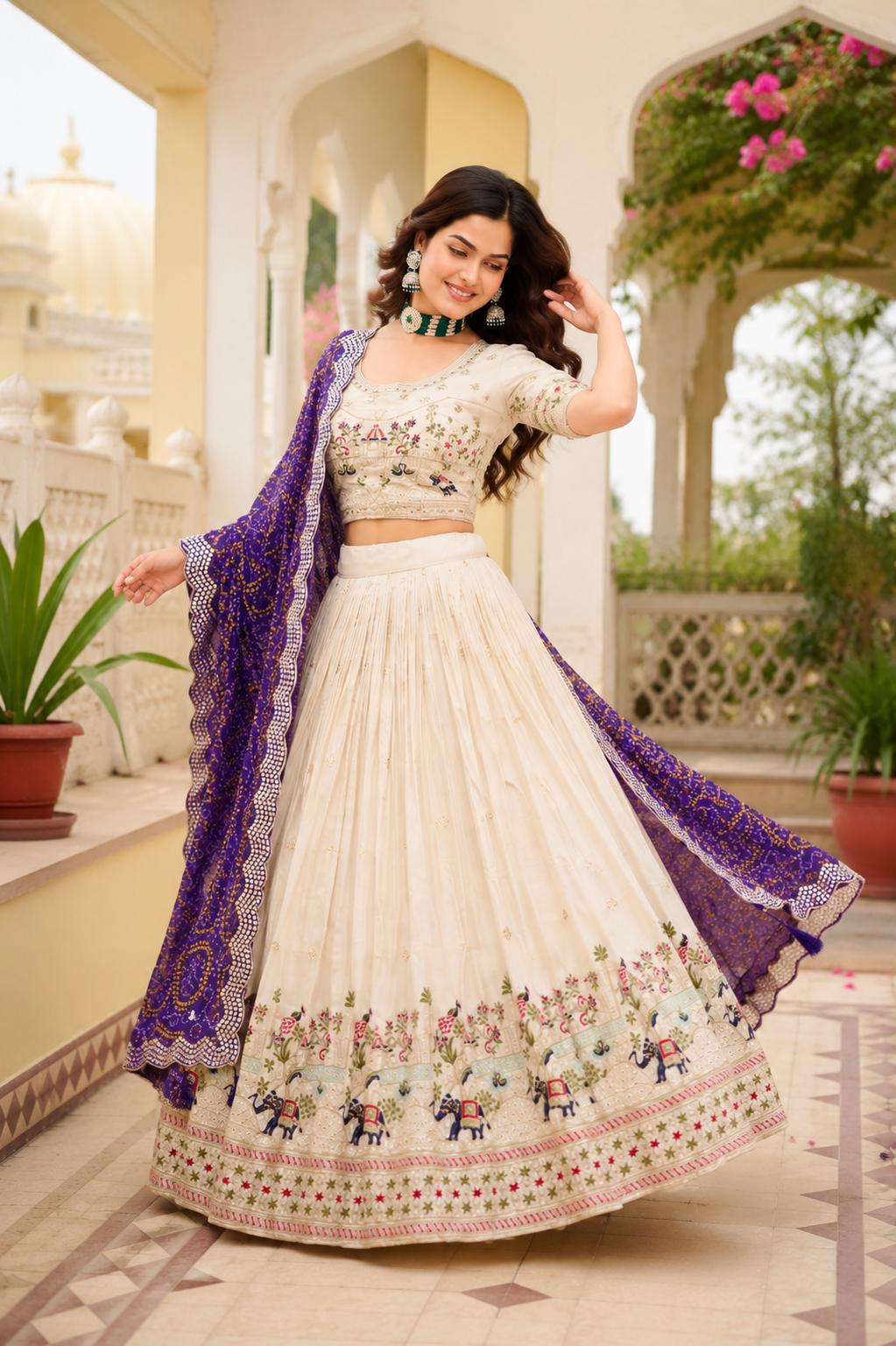 Women’s Designer Embroidered Lehenga Choli Set with Dupatta for Festive Occasions & Party Wear