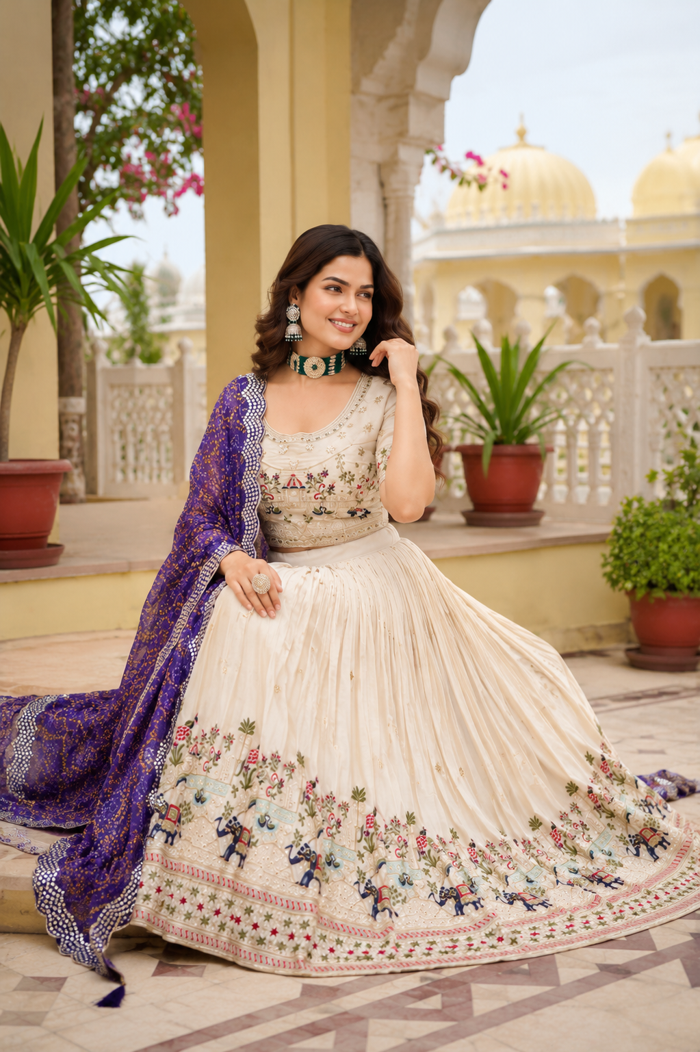 Women’s Designer Embroidered Lehenga Choli Set with Dupatta for Festive Occasions & Party Wear