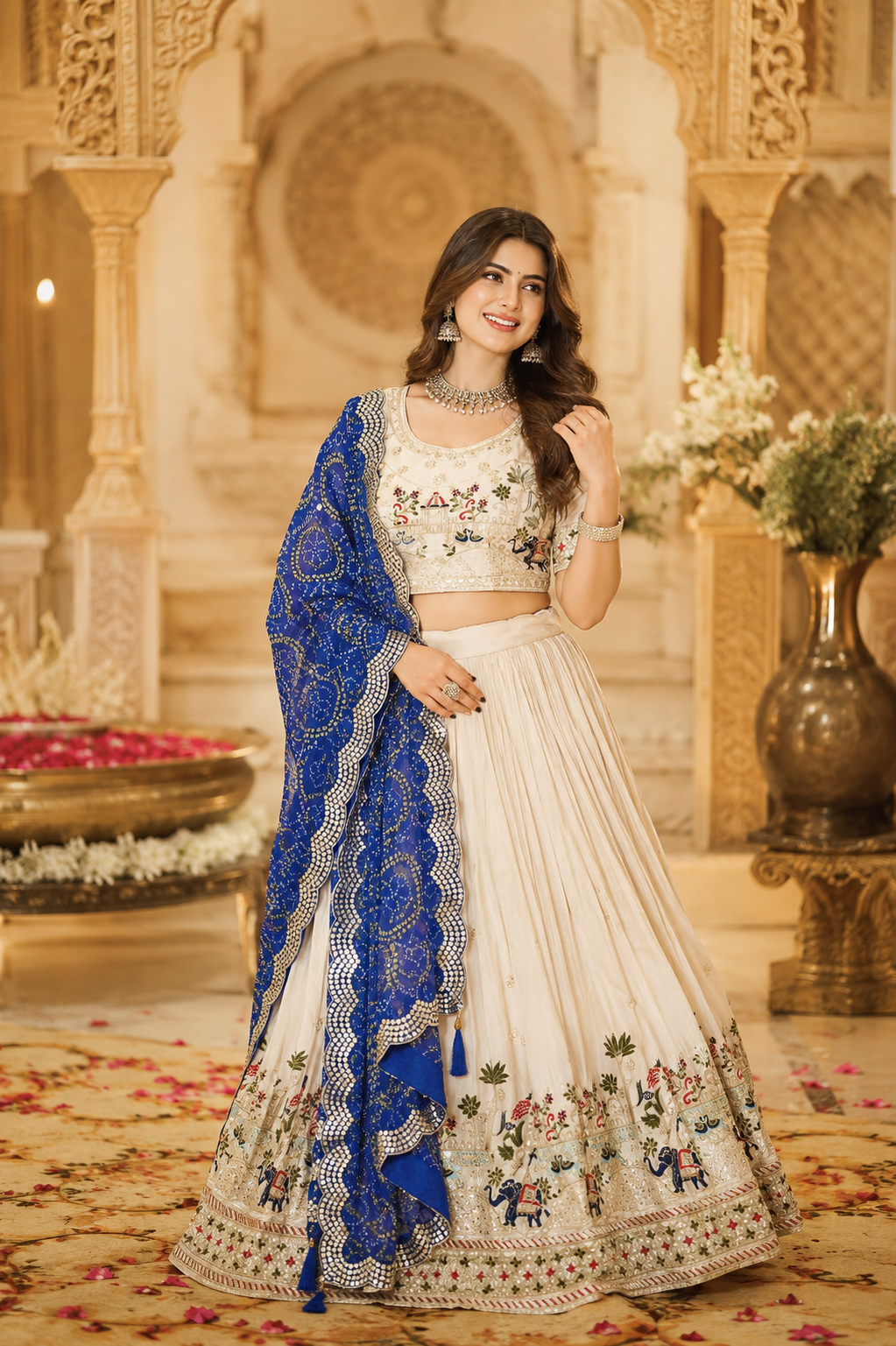 Women’s Designer Embroidered Lehenga Choli Set with Dupatta for Festive Occasions & Party Wear