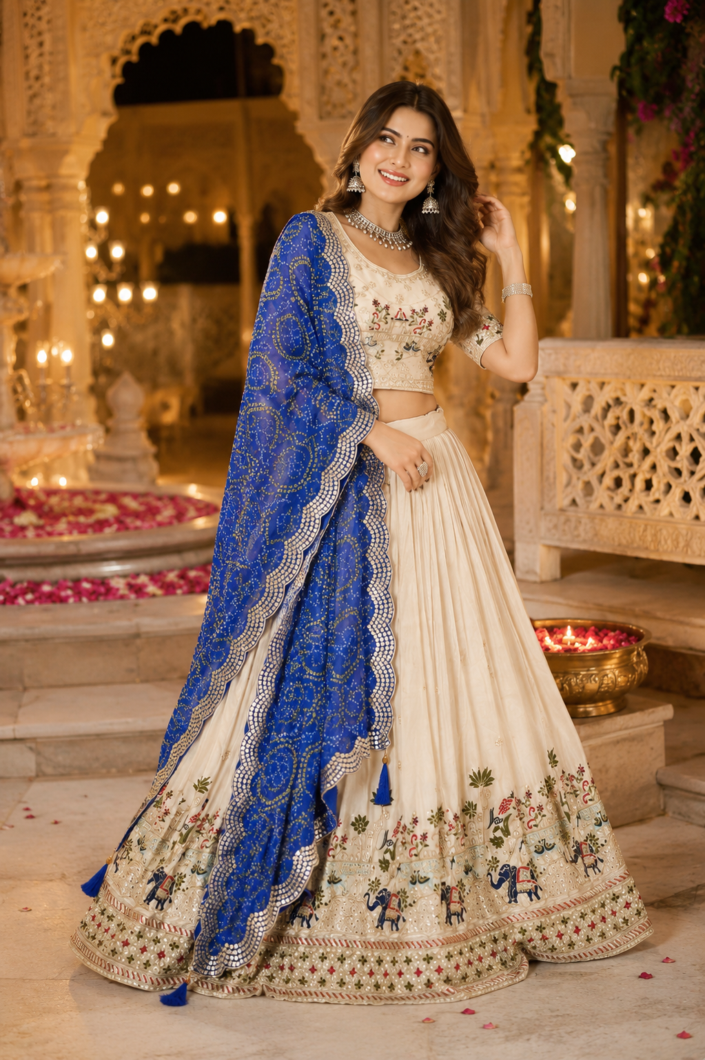 Women’s Designer Embroidered Lehenga Choli Set with Dupatta for Festive Occasions & Party Wear