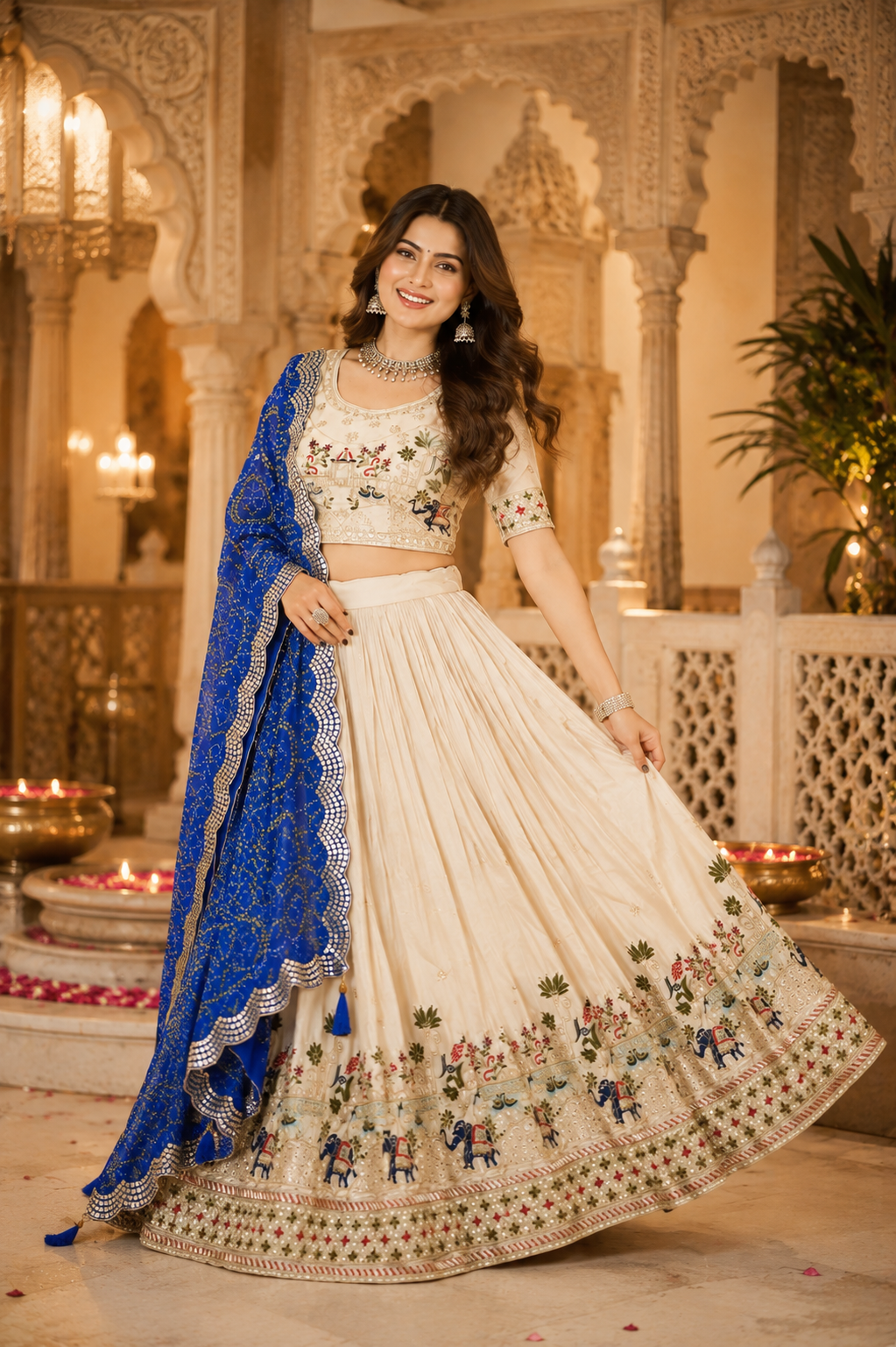 Women’s Designer Embroidered Lehenga Choli Set with Dupatta for Festive Occasions & Party Wear