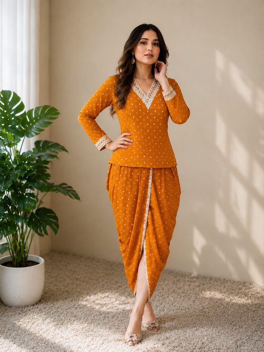 Women's Printed Dhoti Co-Ord Set | Elegant Ethnic Wear for Women