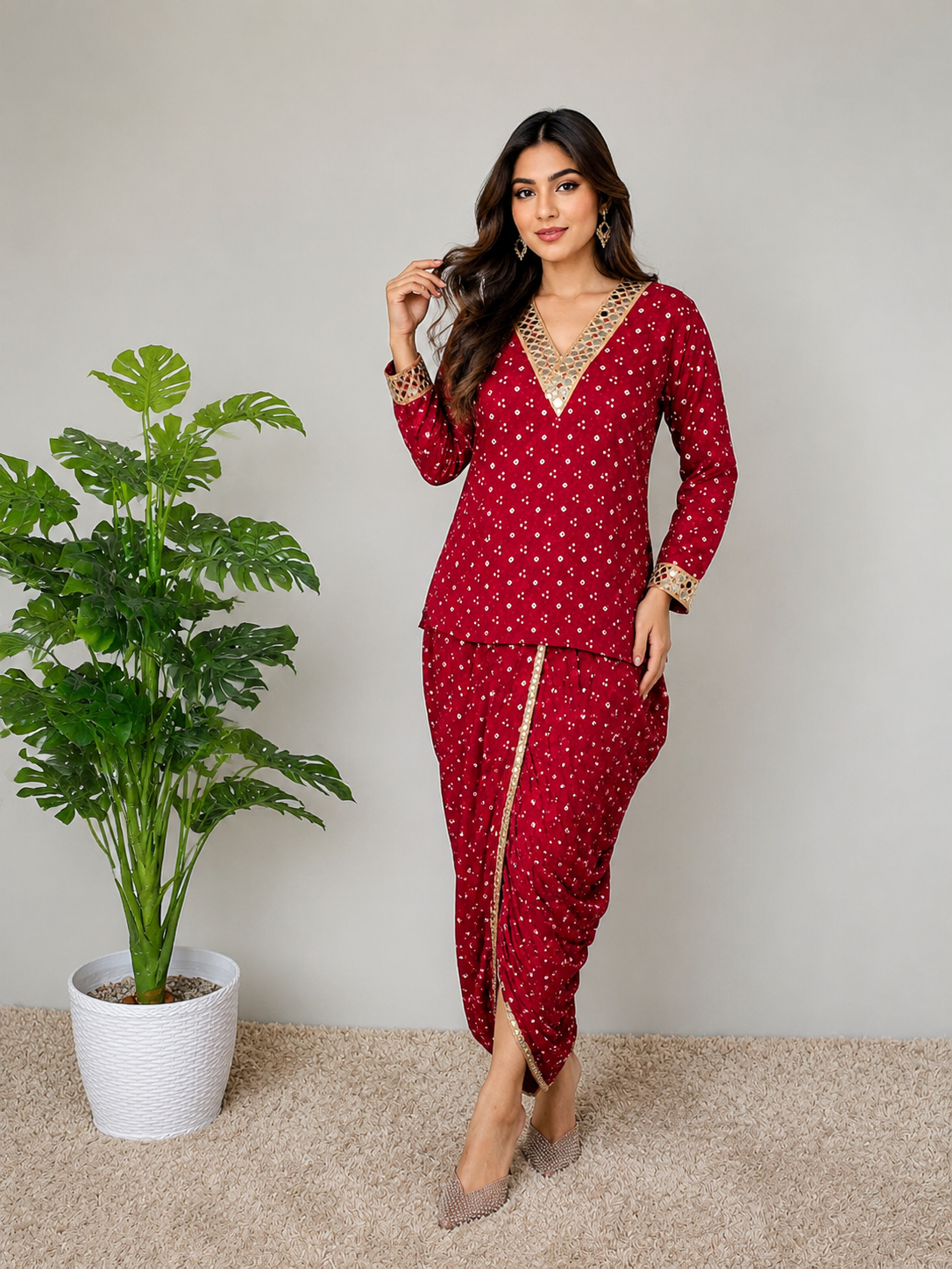 Women's Printed Dhoti Co-Ord Set | Elegant Ethnic Wear for Women