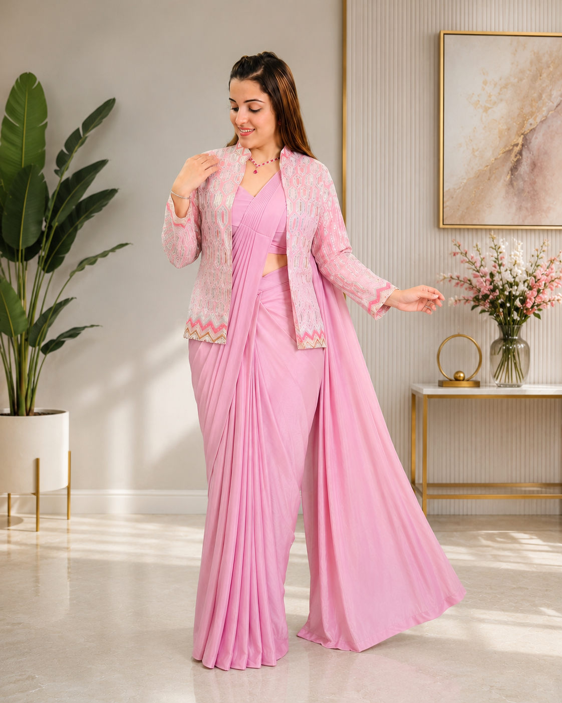 Women's Premium Ready-to-Wear Saree Designer Jacket Ethnic Party Wear