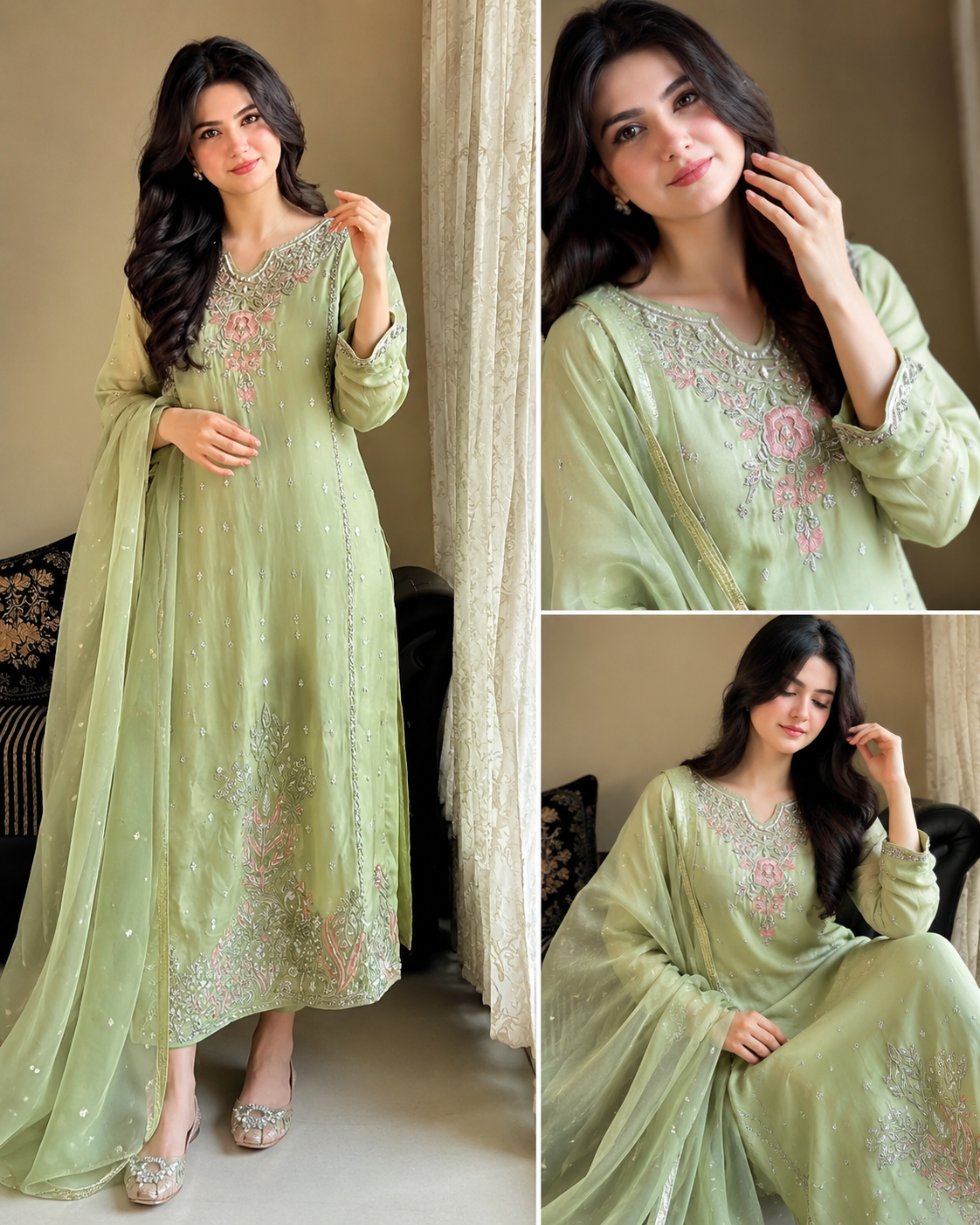 Women's Premium Embroidered Kurta Set with Elegant Dupatta for Festive Wear