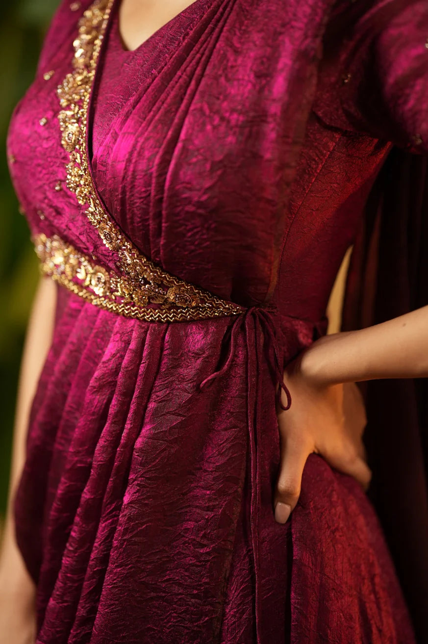 Women's Designer Ready-to-Wear Saree Gown Festive Party Ethnic Outfit