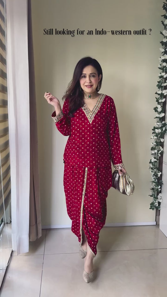 Women's Printed Dhoti Co-Ord Set | Elegant Ethnic Wear for Women